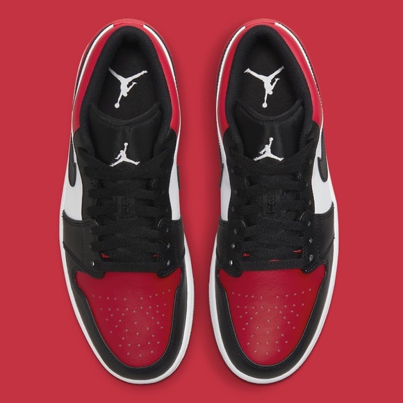 NEW Nike Air Jordan 1 Low Bred Toe Chicago Red Black (Size US Men's) - Picture 11 of 15